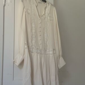 Rebecca Taylor Chic Bohemian Lace Chiffon Dropwaist Dress